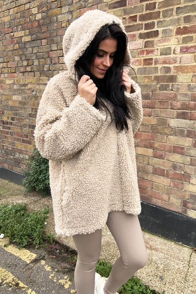 Sparkly Teddy Jacket - Beige