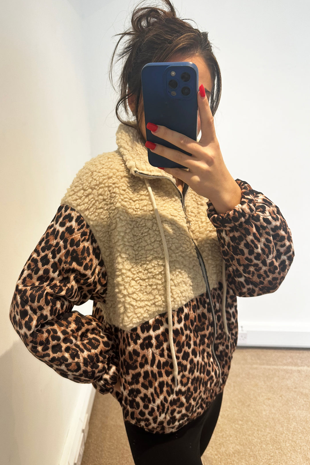 Leopard teddy jacket hotsell