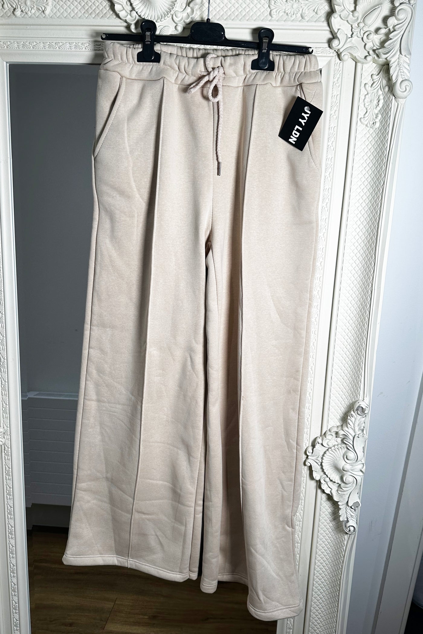 Wide Leg Joggers - Beige