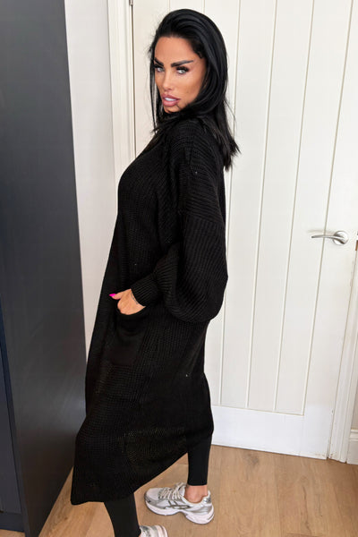 JYY Longline Knit Cardigan - Black