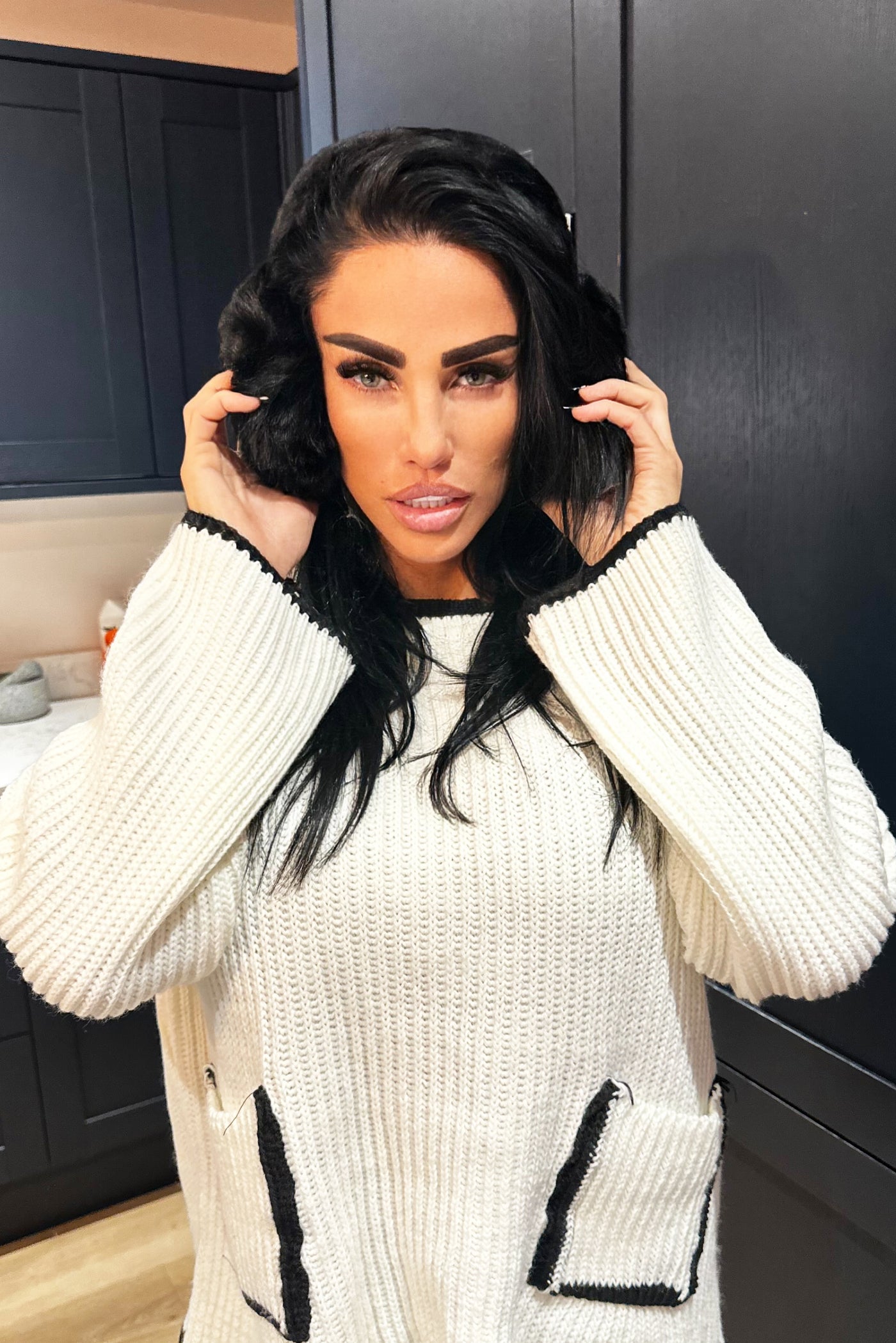 Faux Fur Ear Muffs - Black