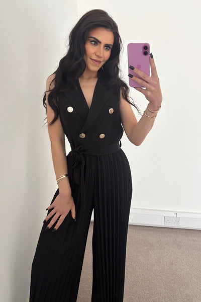 Pleated Jumpsuit - Black