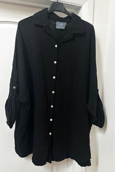 Angel Sequin Shirt - Black