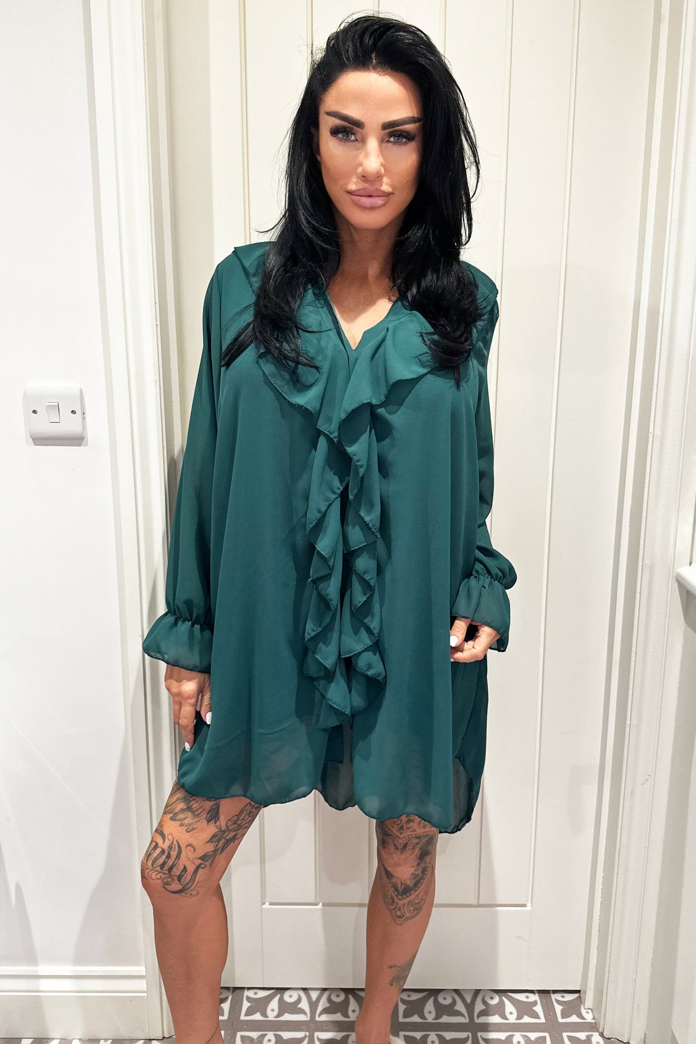 JYY Frill Shirt - Bottle Green