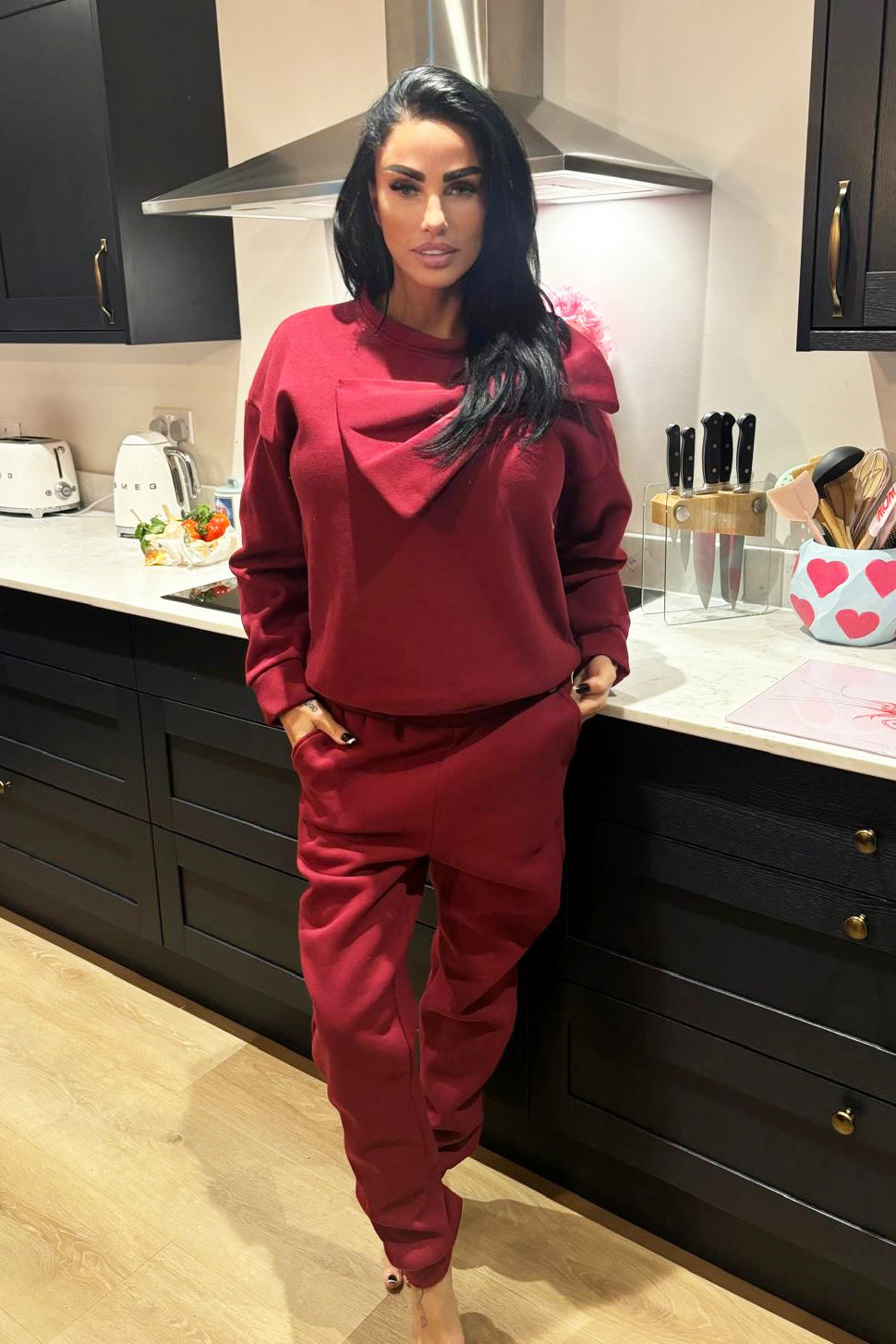 Bow Tracksuit - Burgundy