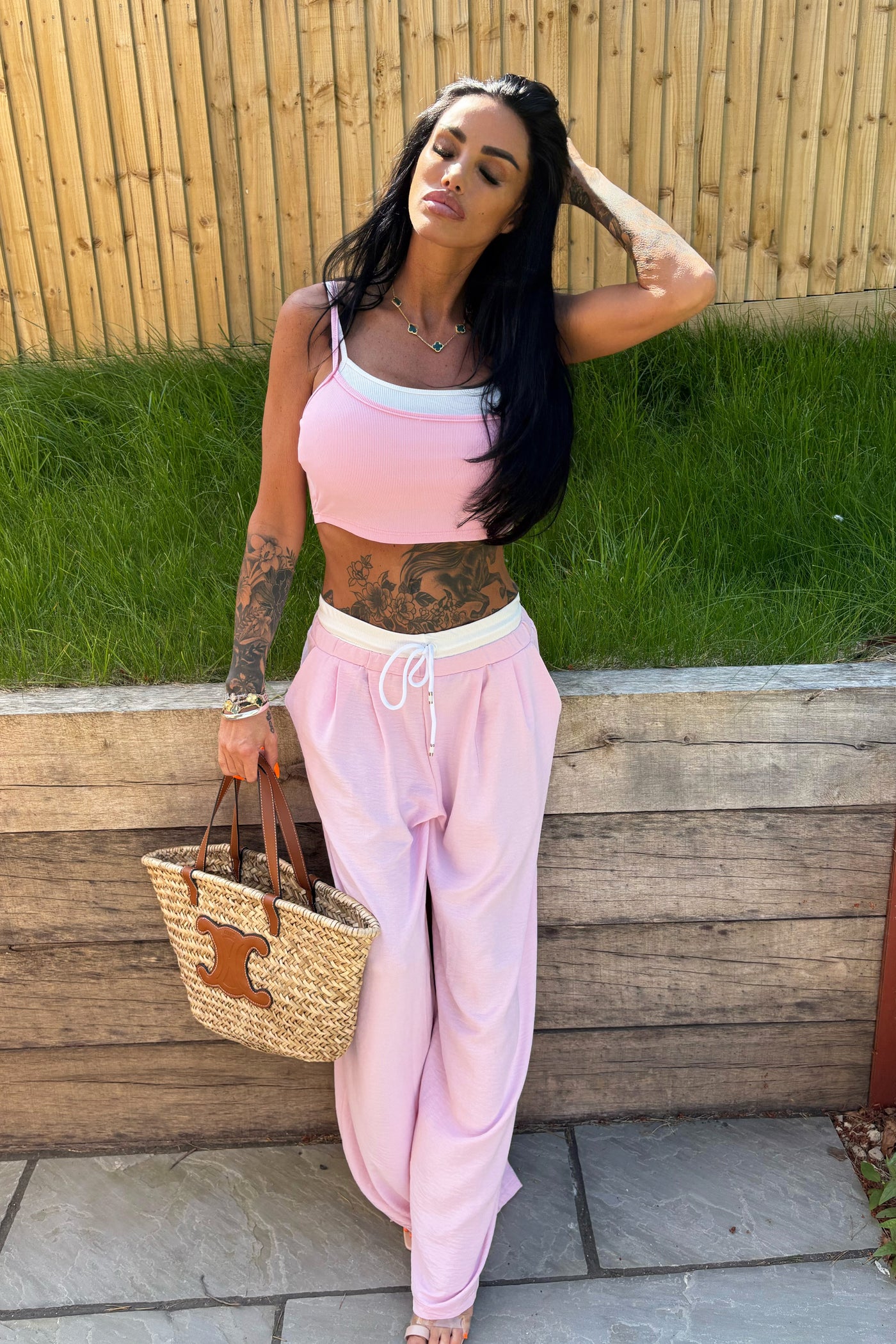 Bralet & Jogger Set - Pink
