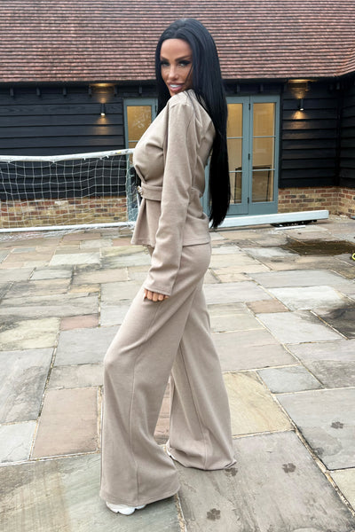 Gold Button Lounge Set - Taupe