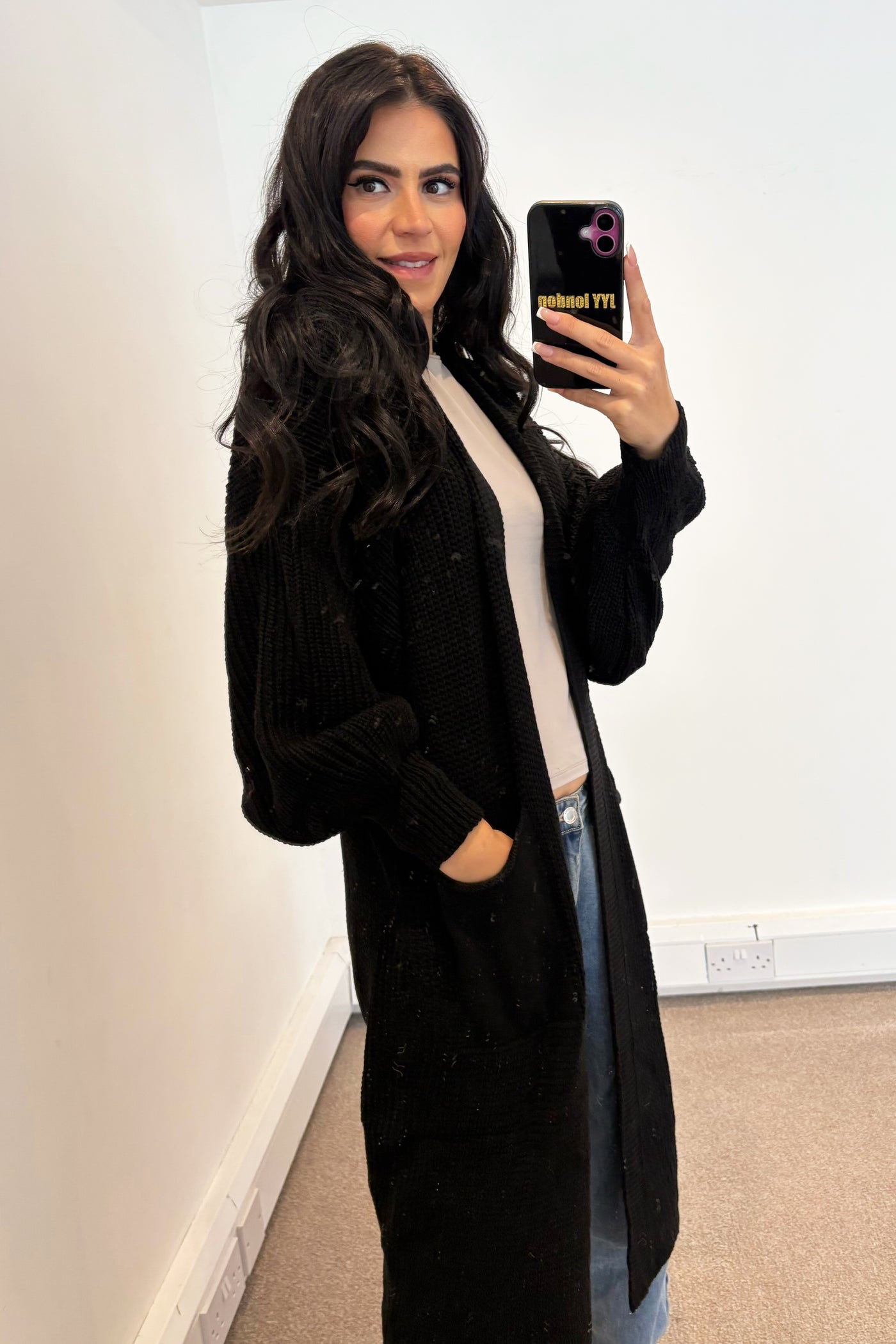 JYY Longline Knit Cardigan - Black