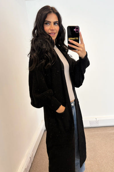 JYY Longline Knit Cardigan - Black