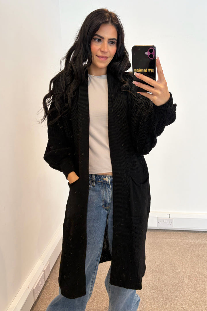 Ppsnabha Navy Blue Boyfriend Cardigan Knitted Cardigan Next Black