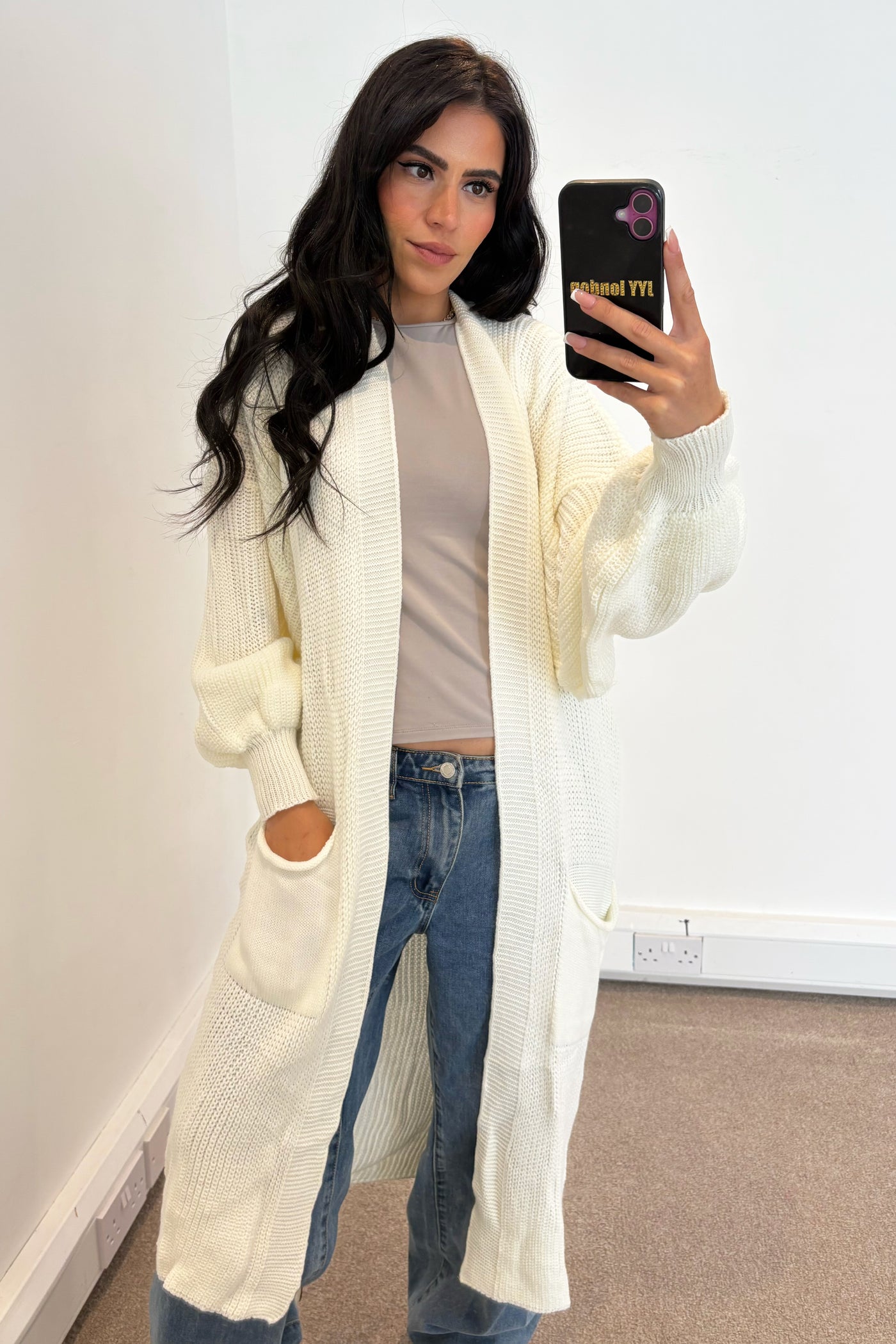 JYY Longline Knit Cardigan - Cream