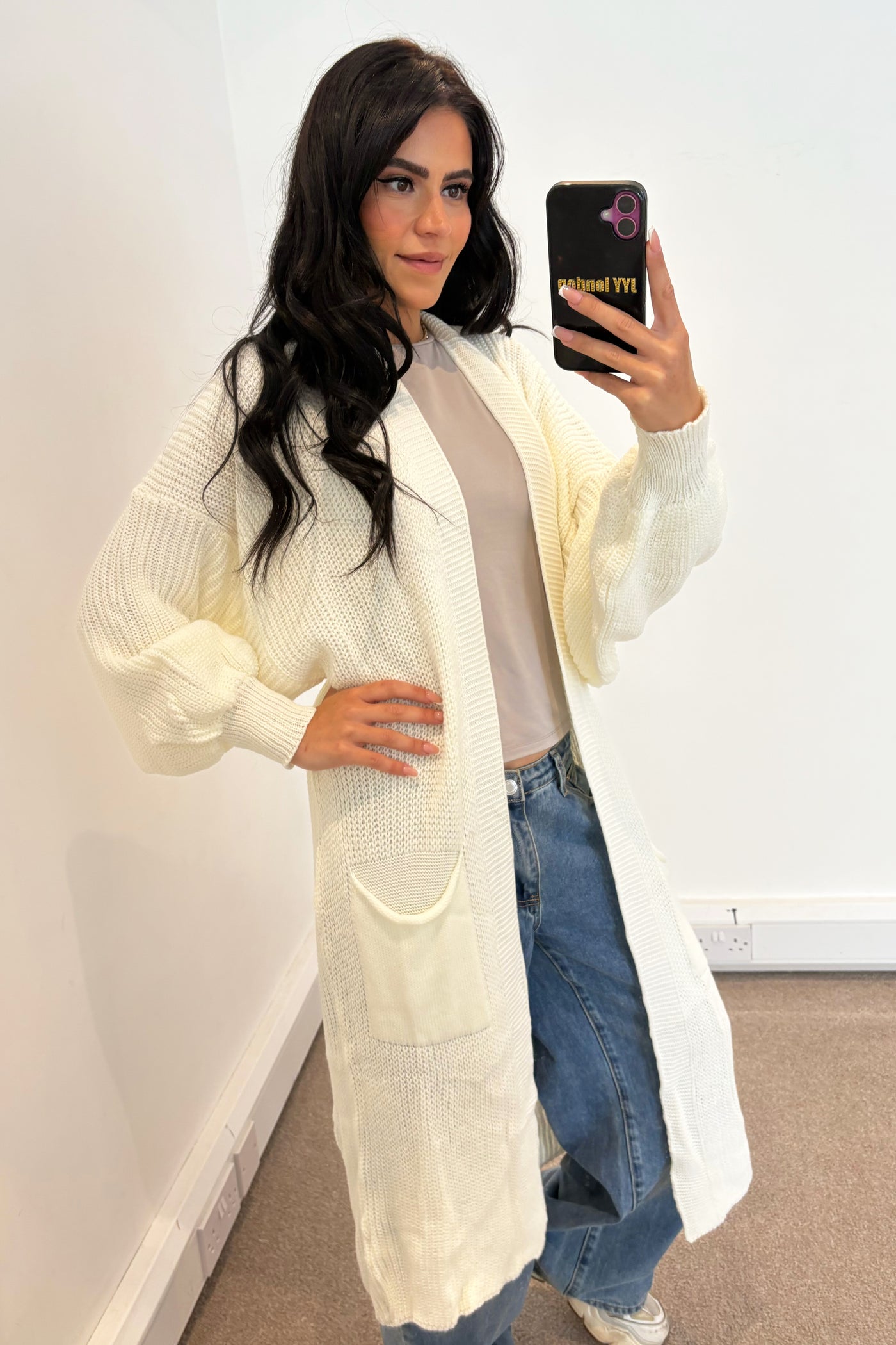 JYY Longline Knit Cardigan - Cream