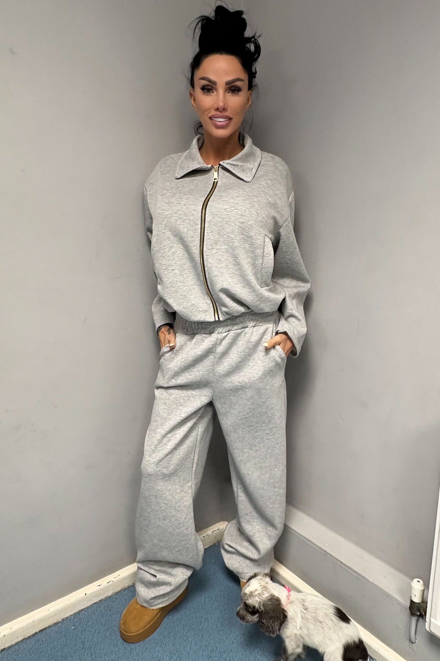 Collar Tracksuit - Grey