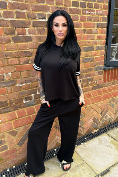 Double Stripe Tracksuit - Black