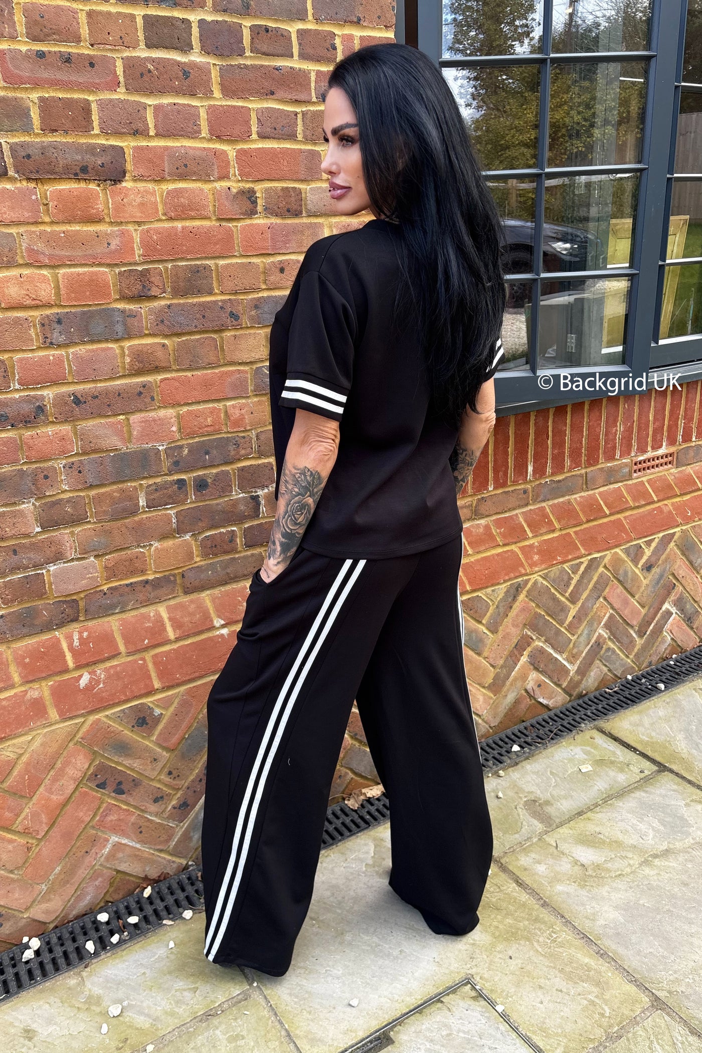 Double Stripe Tracksuit - Black