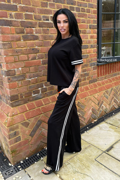 Double Stripe Tracksuit - Black