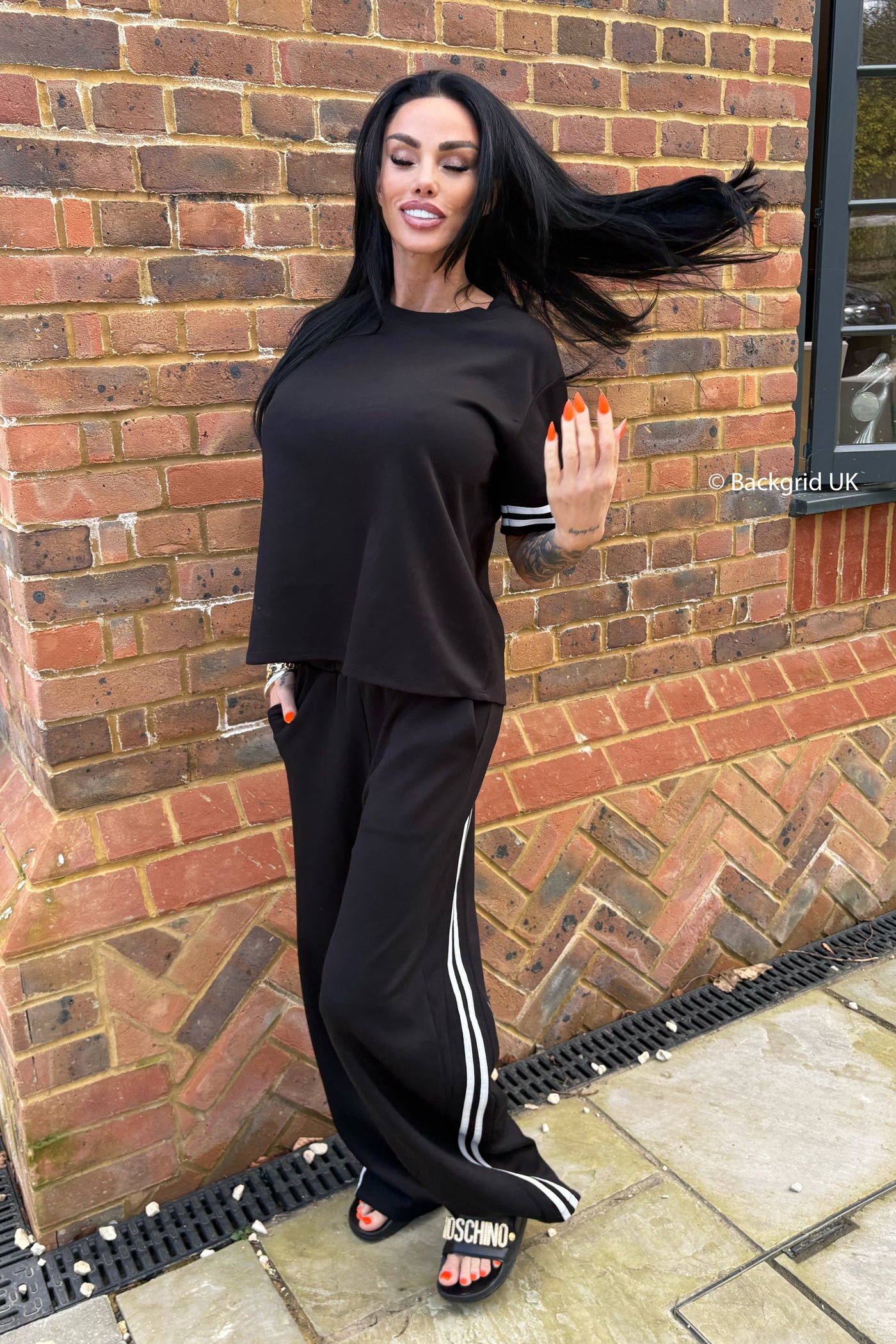 Double Stripe Tracksuit - Black