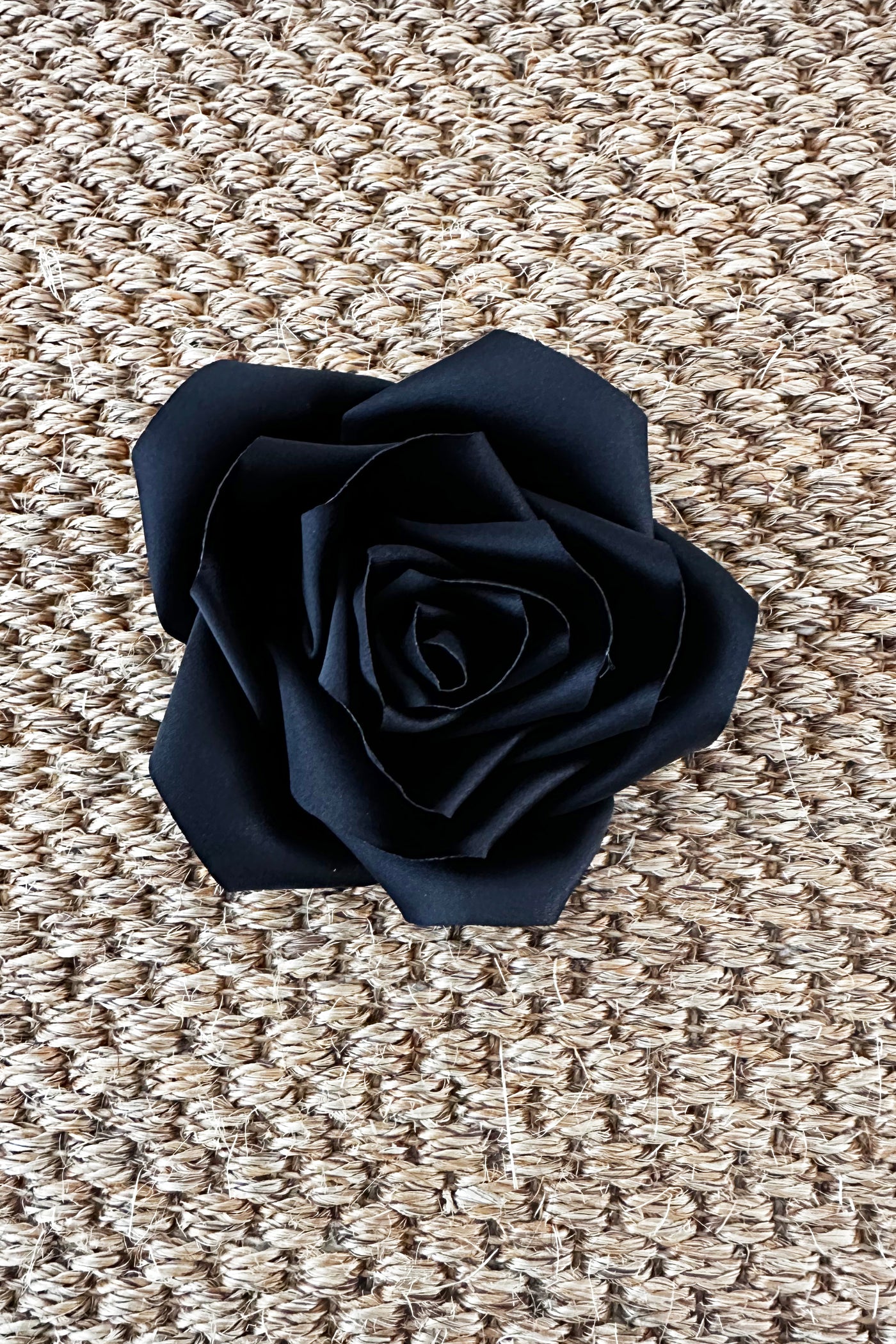 Satin Flower Clip - Black