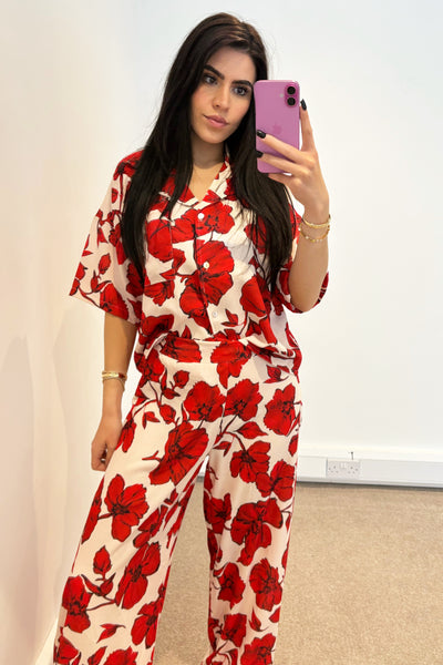 Flower Print Set - Red