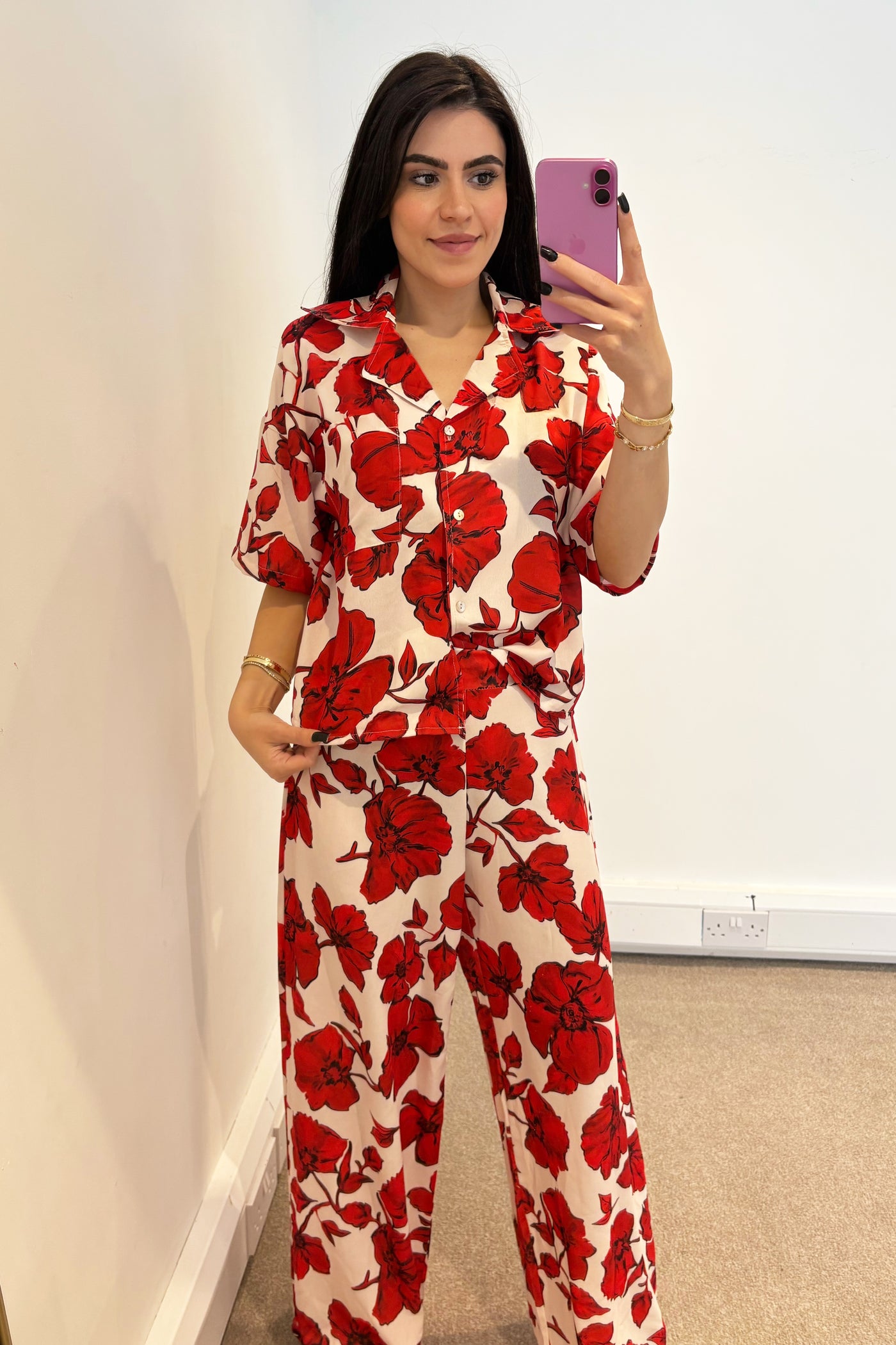 Flower Print Set - Red