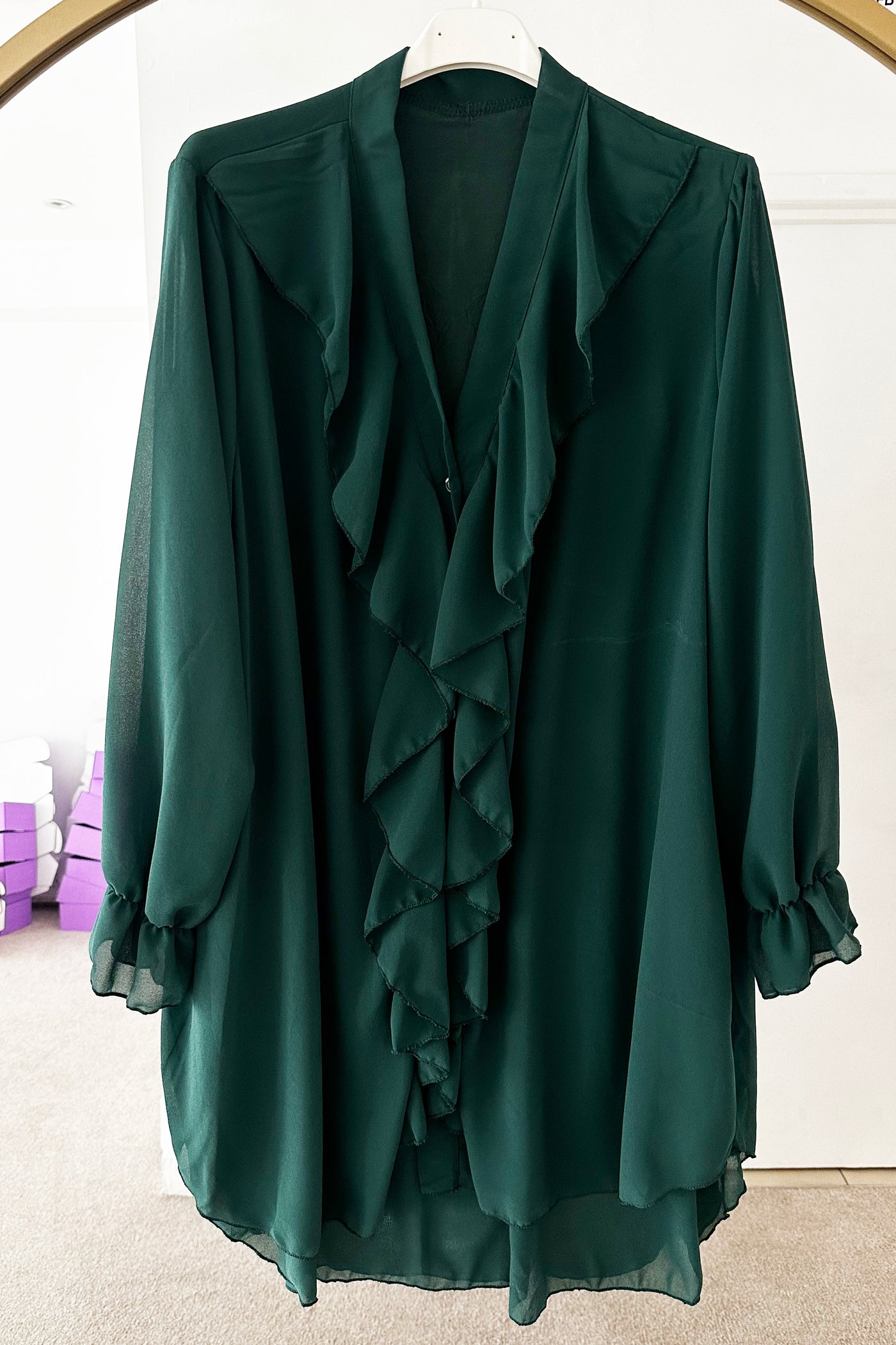 JYY Frill Shirt - Bottle Green