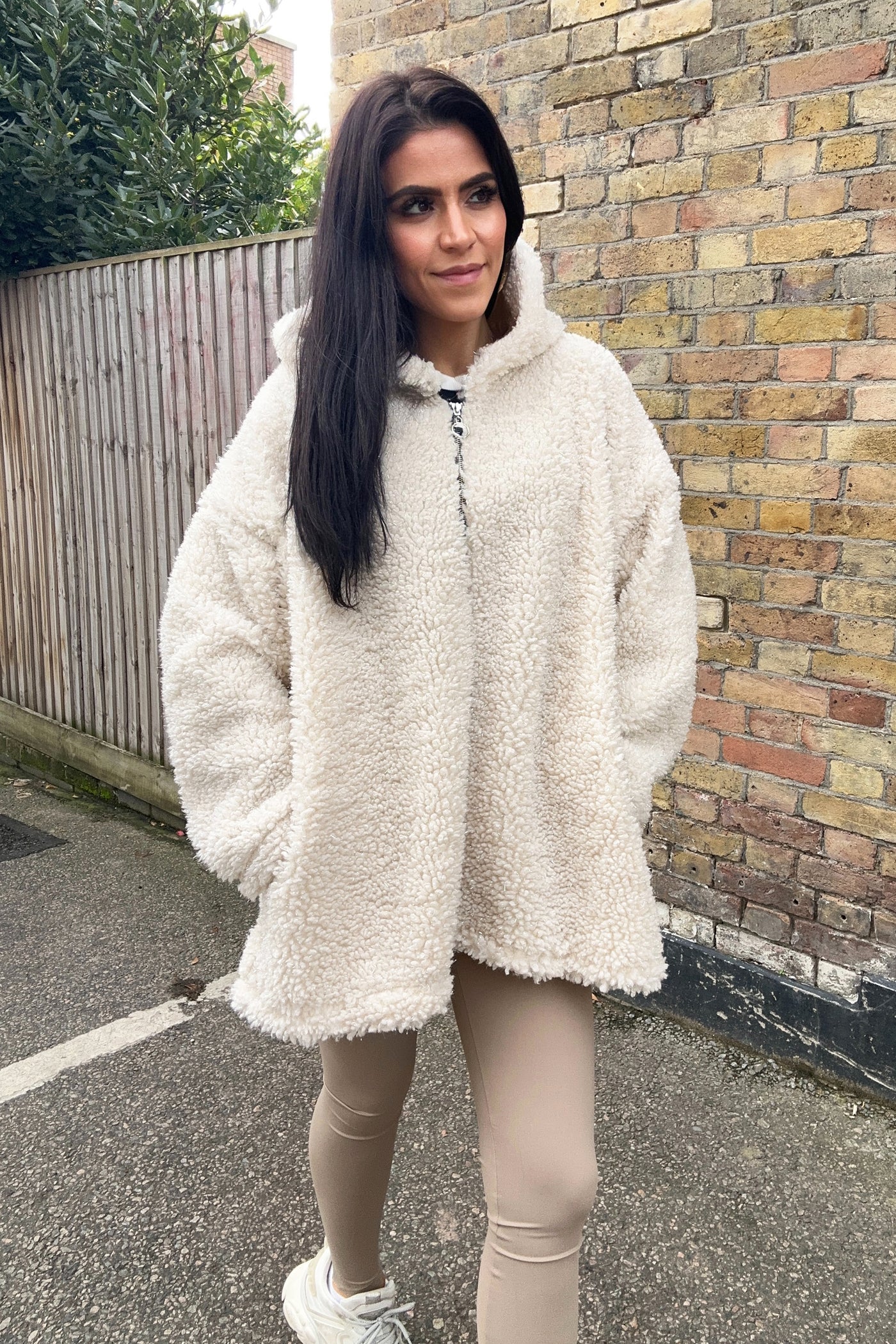 Sparkly Teddy Jacket - Cream