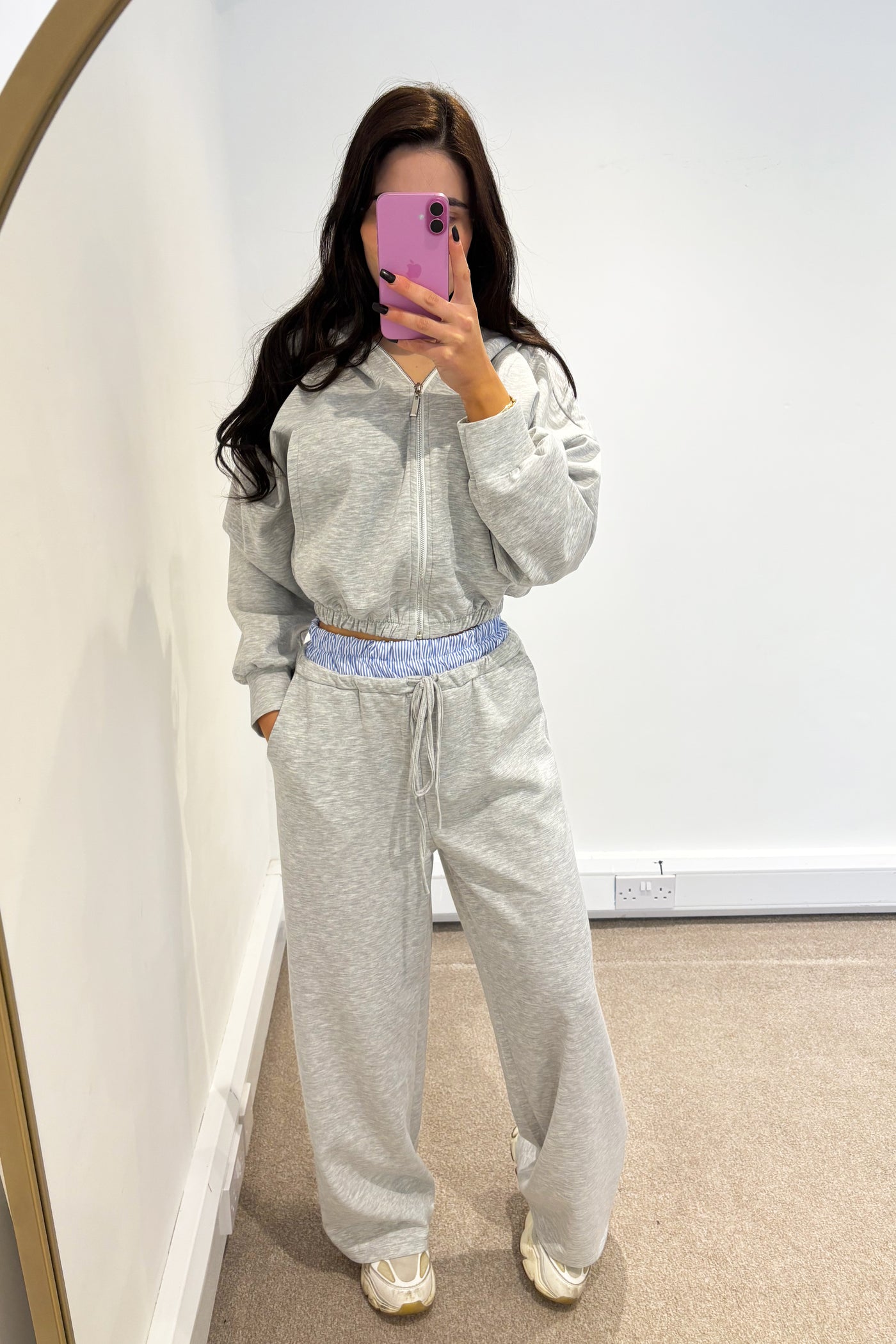 Striped Boxer Waistband Tracksuit - Grey