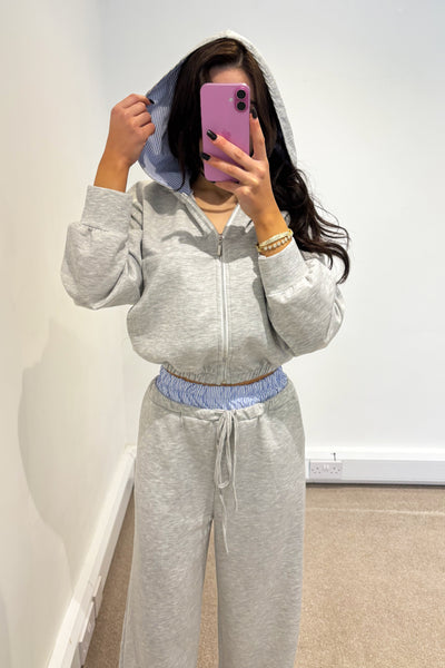 Striped Boxer Waistband Tracksuit - Grey