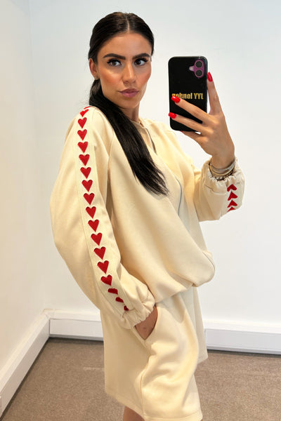 Heart Short Set - Beige