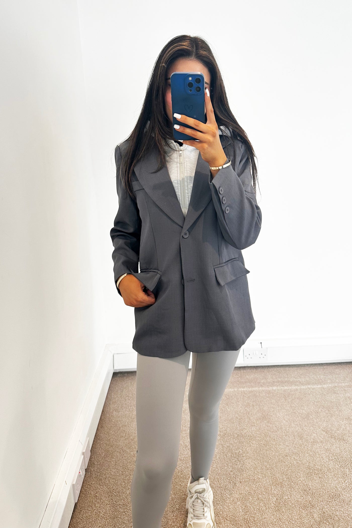 Blazer With Hoodie - Grey