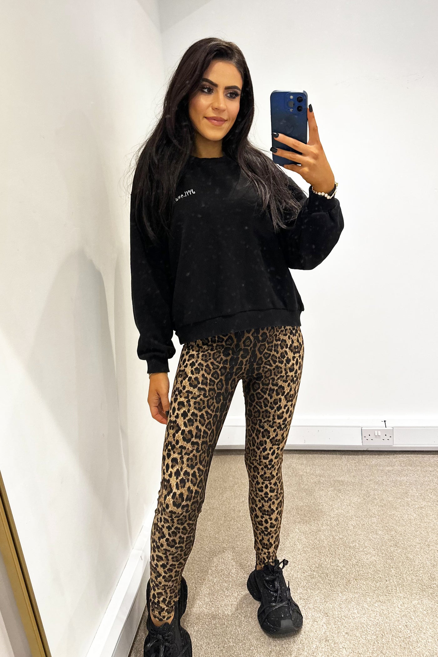 Leopard Print Leggings - Brown/Black