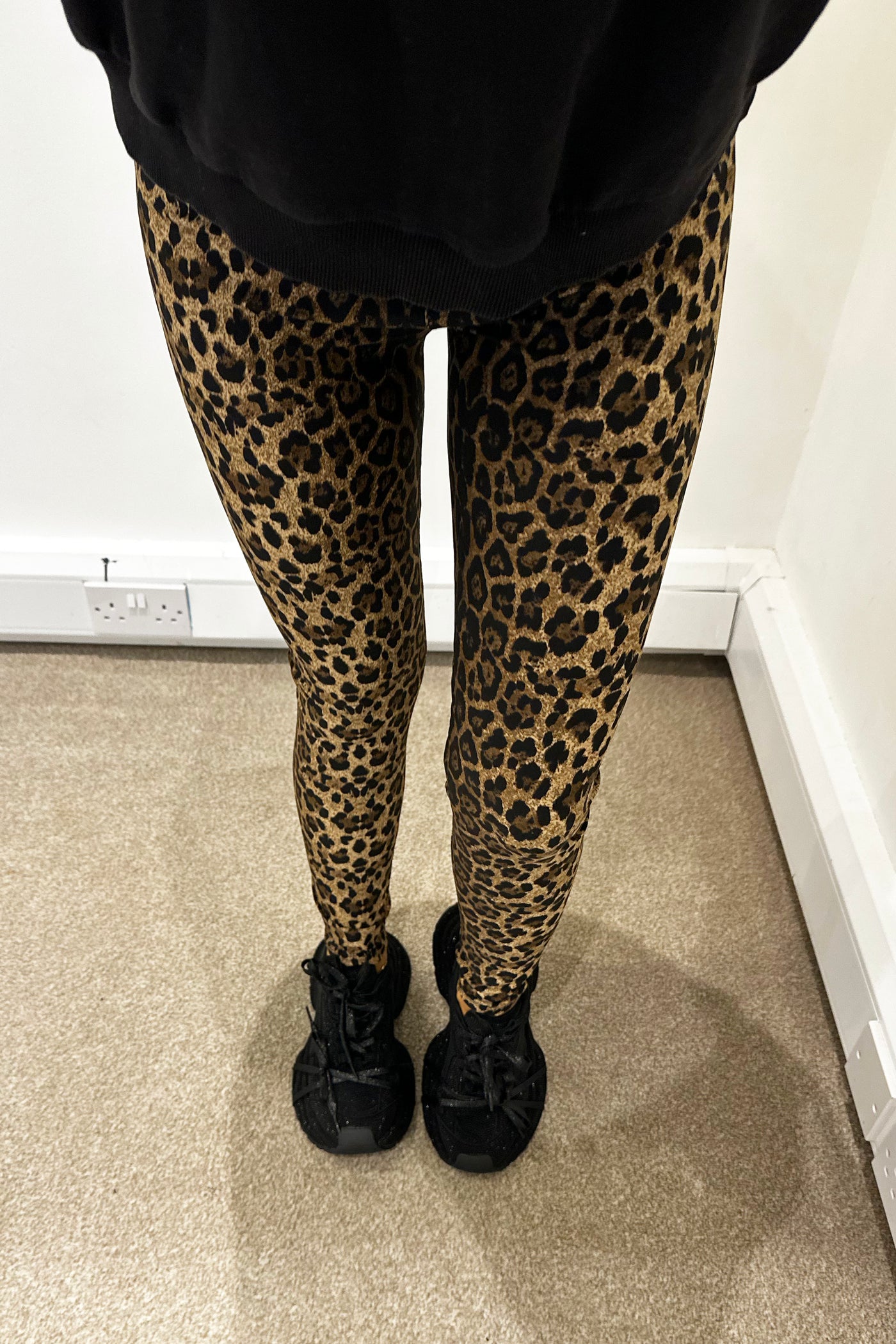 Leopard Print Leggings - Brown/Black