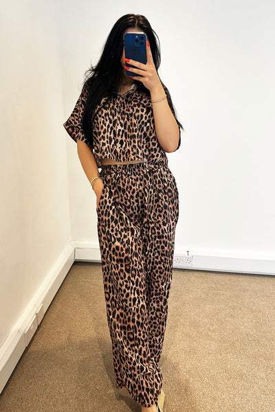 Trouser & Shirt Set - Leopard Print