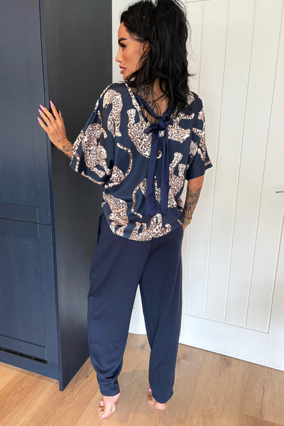 Leopard Tracksuit - Navy