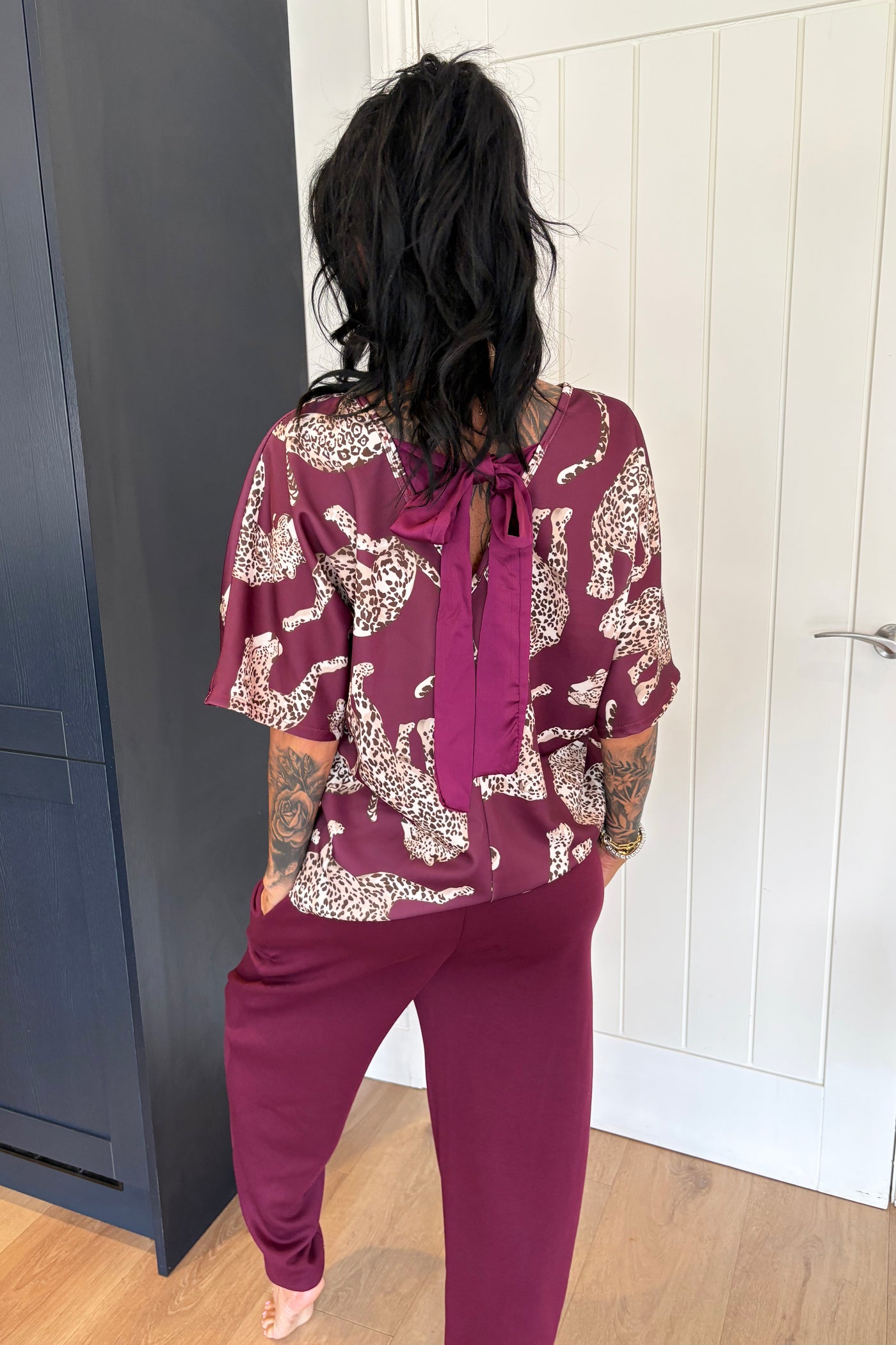 Leopard Tracksuit - Wine