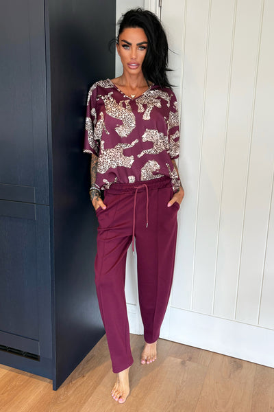 Leopard Tracksuit - Wine