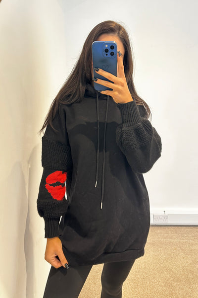 Lips Hoodie - Black