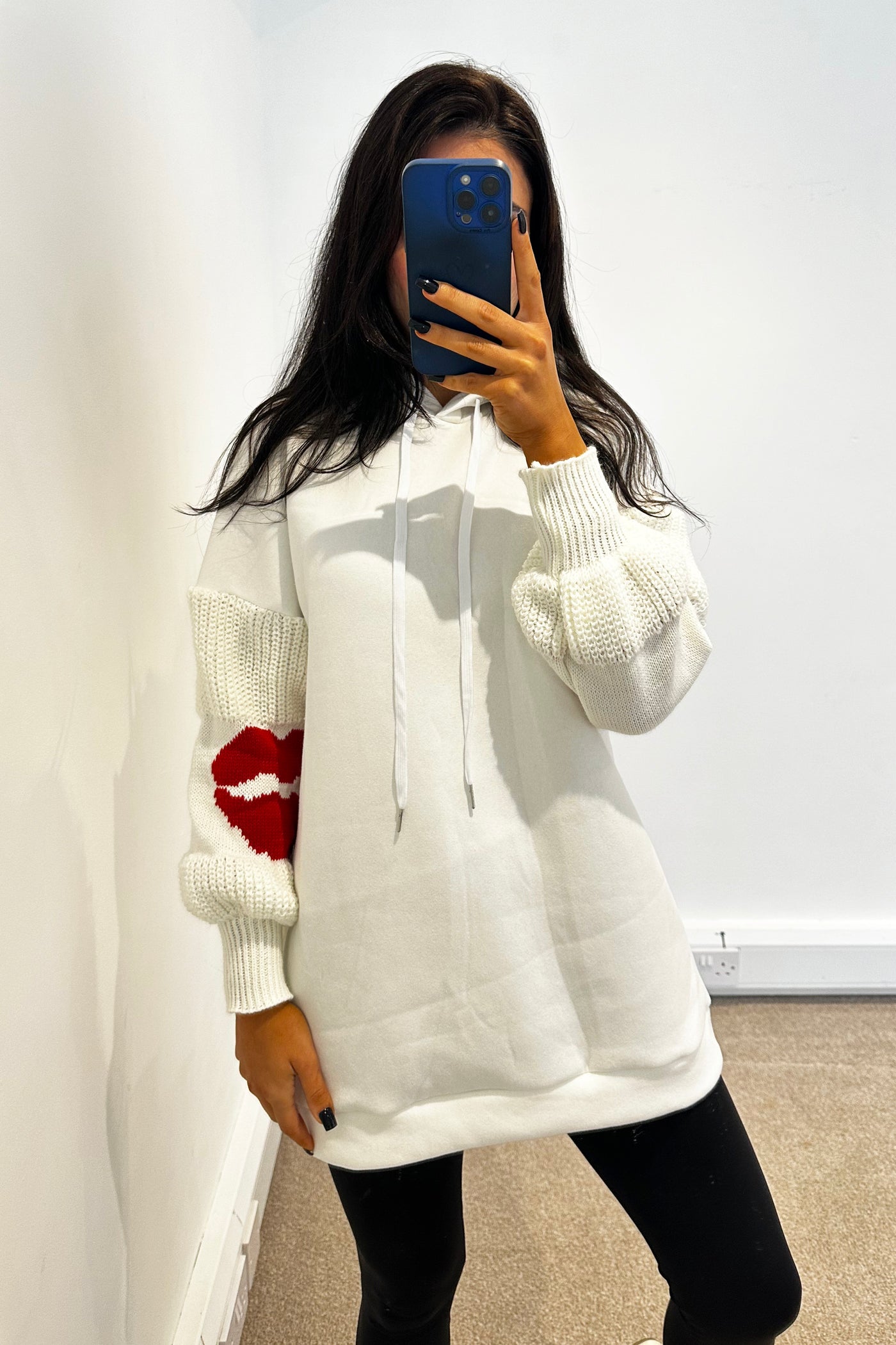 Lips Hoodie - White