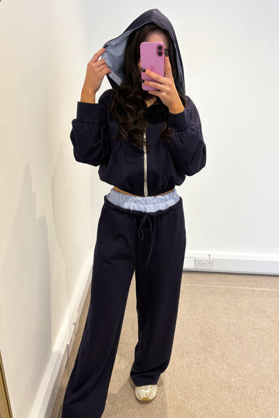 Striped Boxer Waistband Tracksuit - Navy