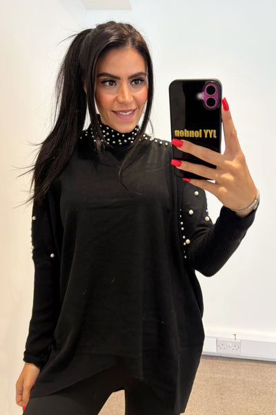 Pearl Oversized Jumper - Black