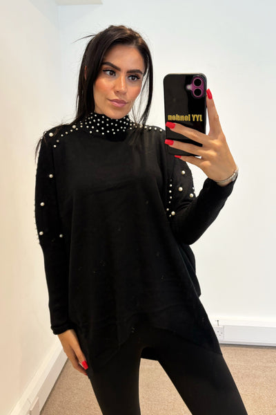 Pearl Oversized Jumper - Black