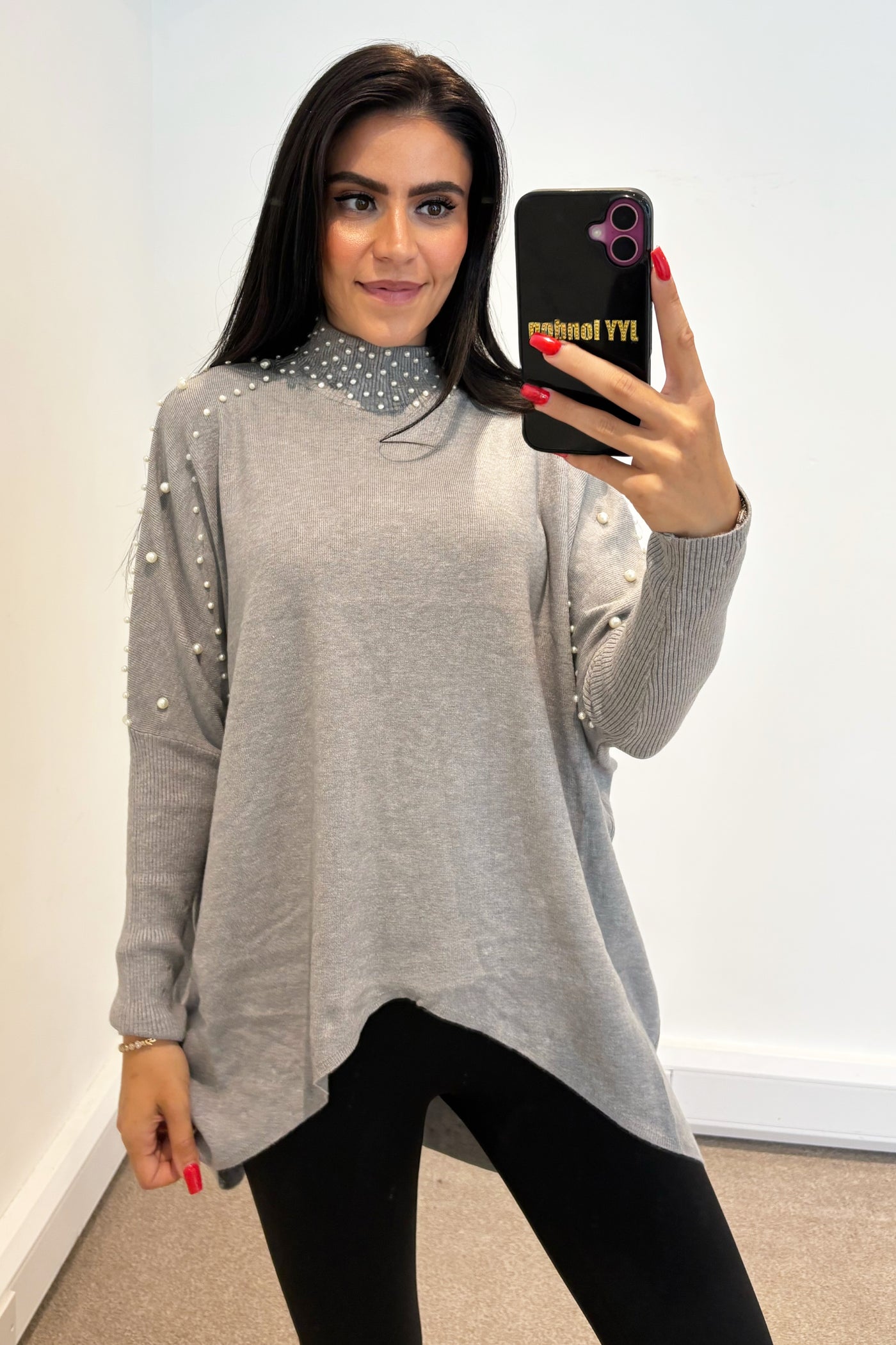 Pearl Oversized Jumper - Grey