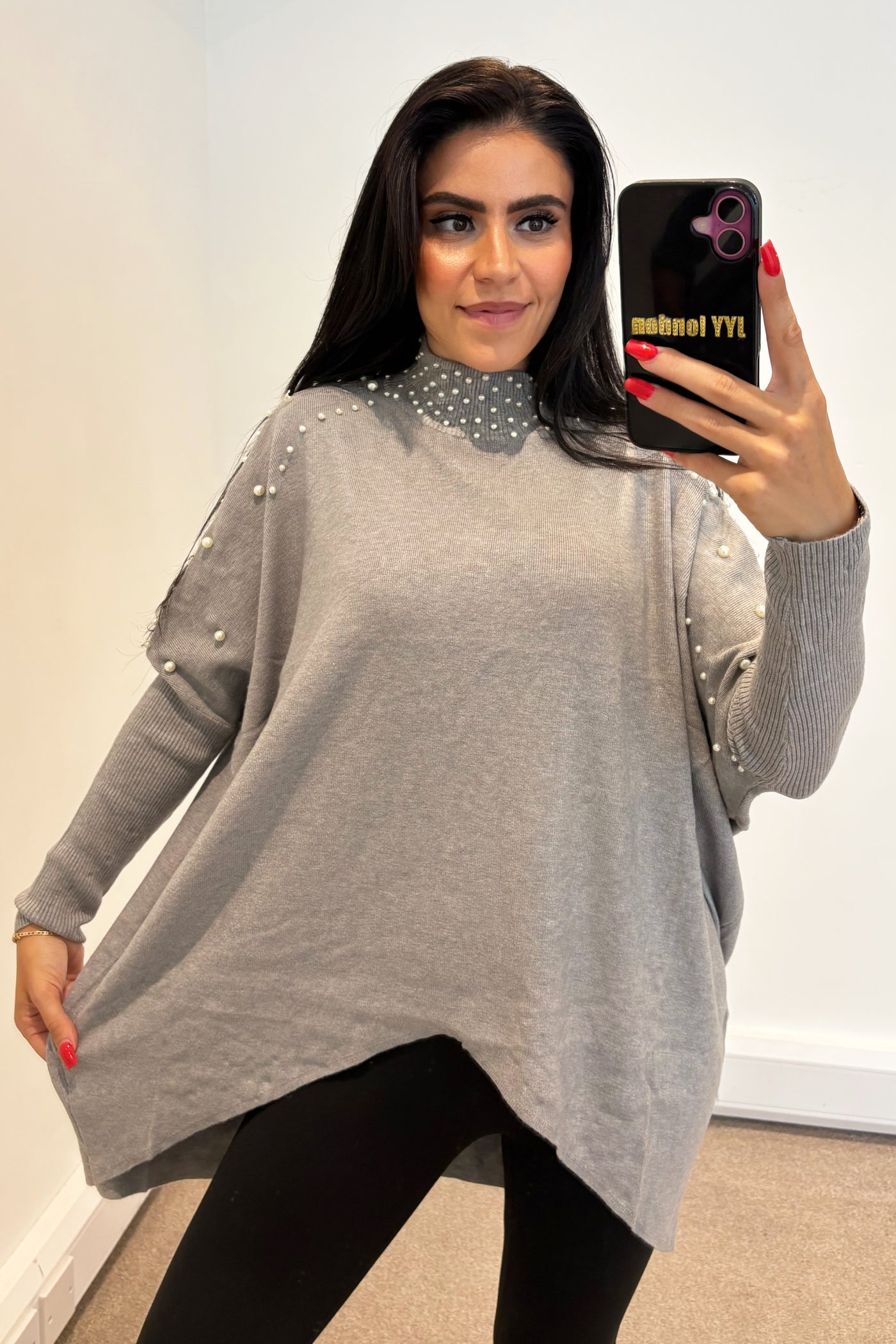 Pearl Oversized Jumper - Grey