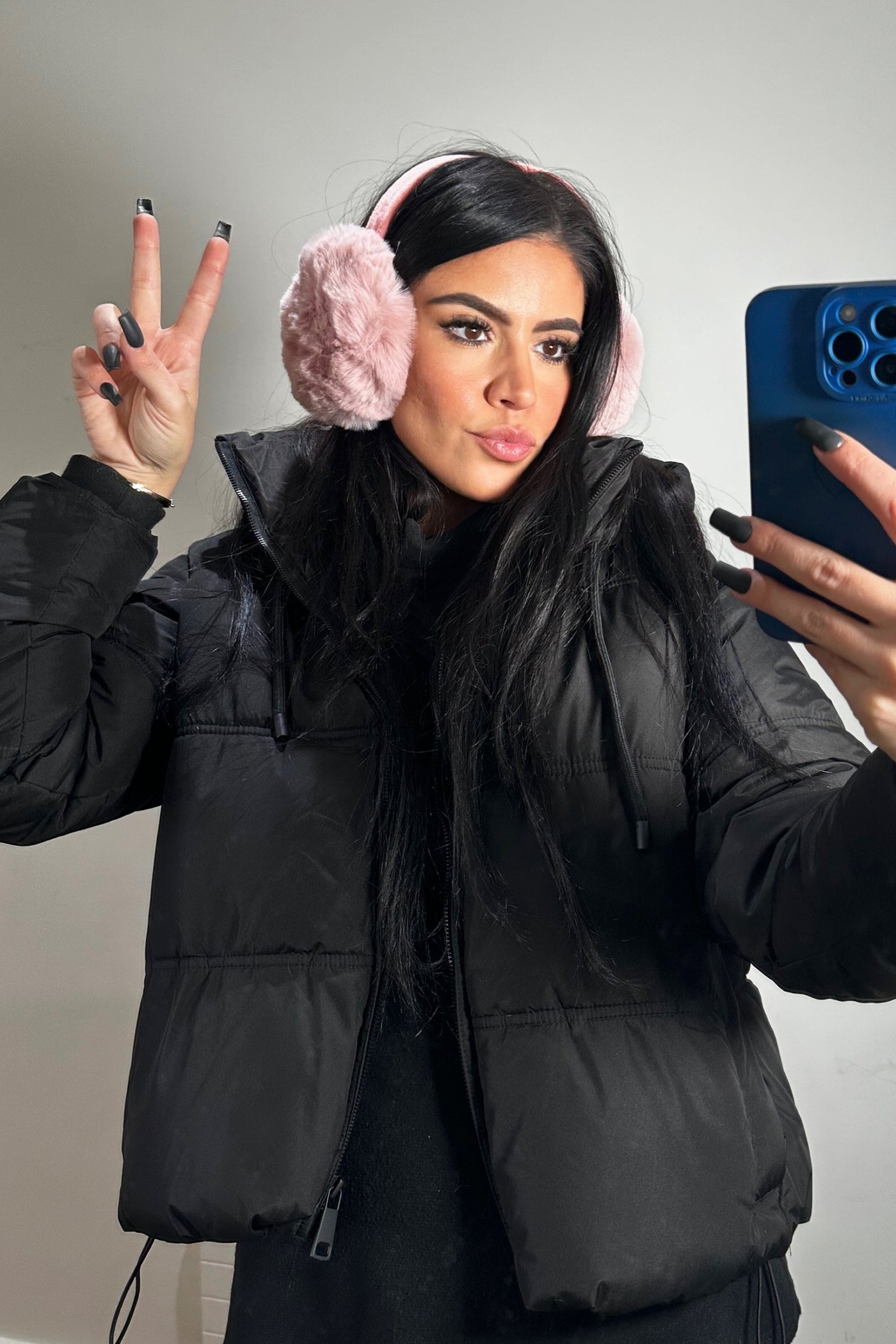 Faux Fur Ear Muffs - Pink