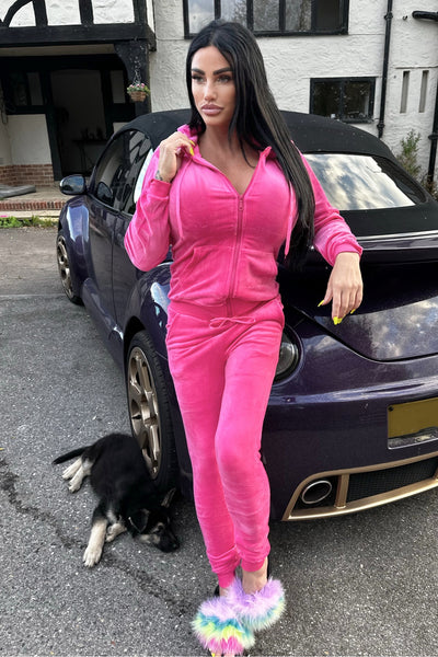 Velour Tracksuit - Hot Pink