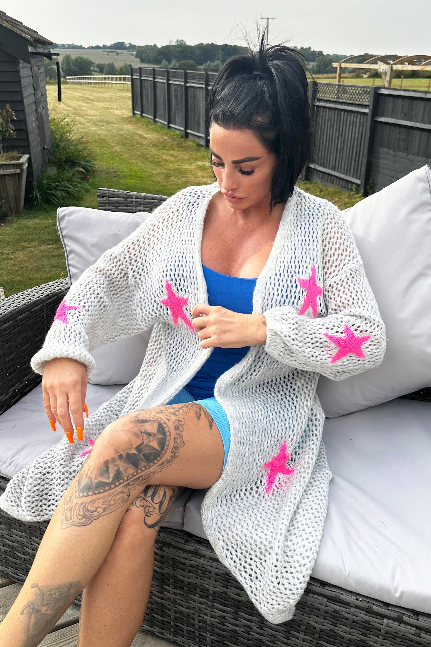 Star Cardigan - Grey