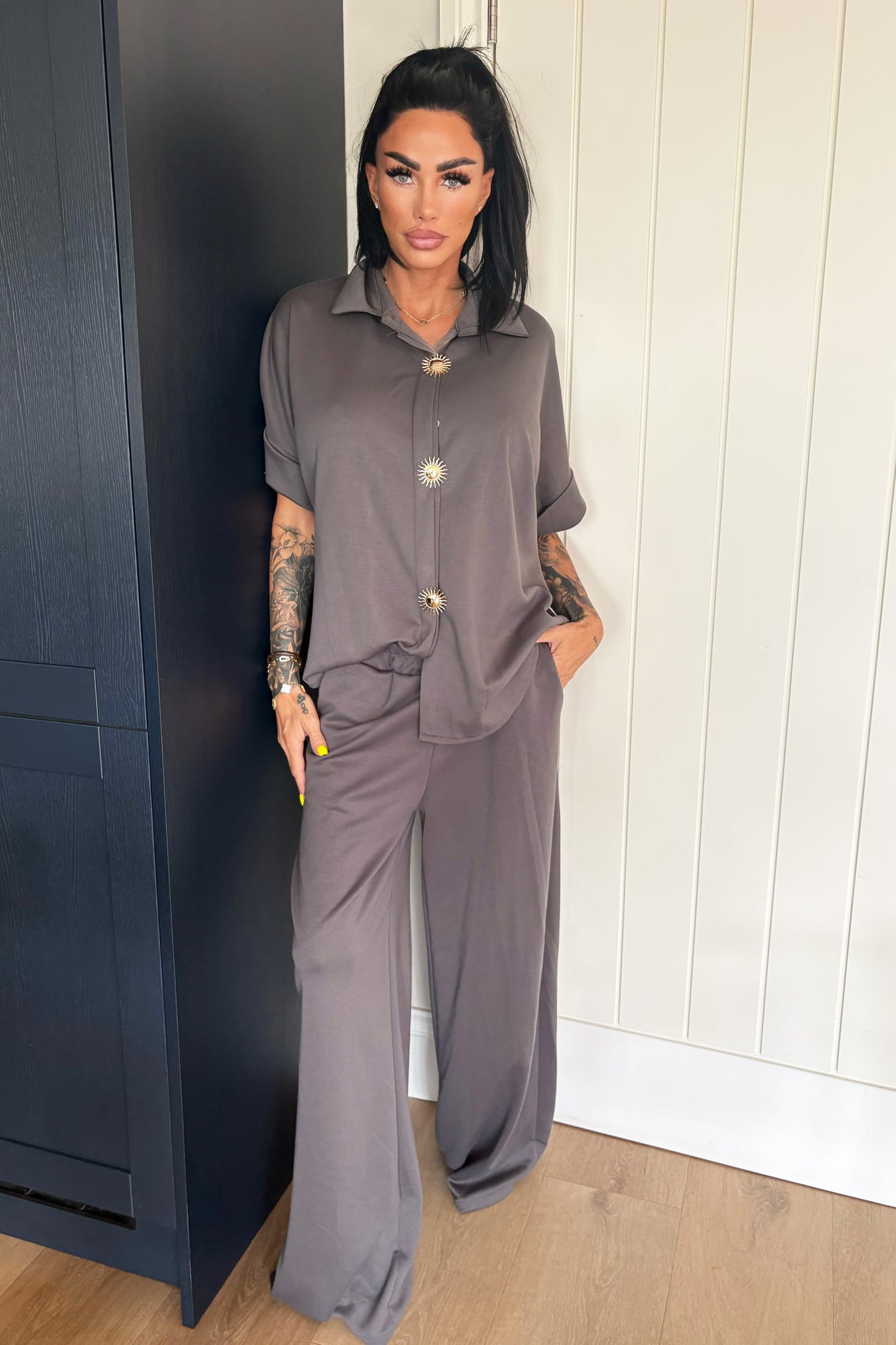 Sun Button Lounge Set - Dark Grey