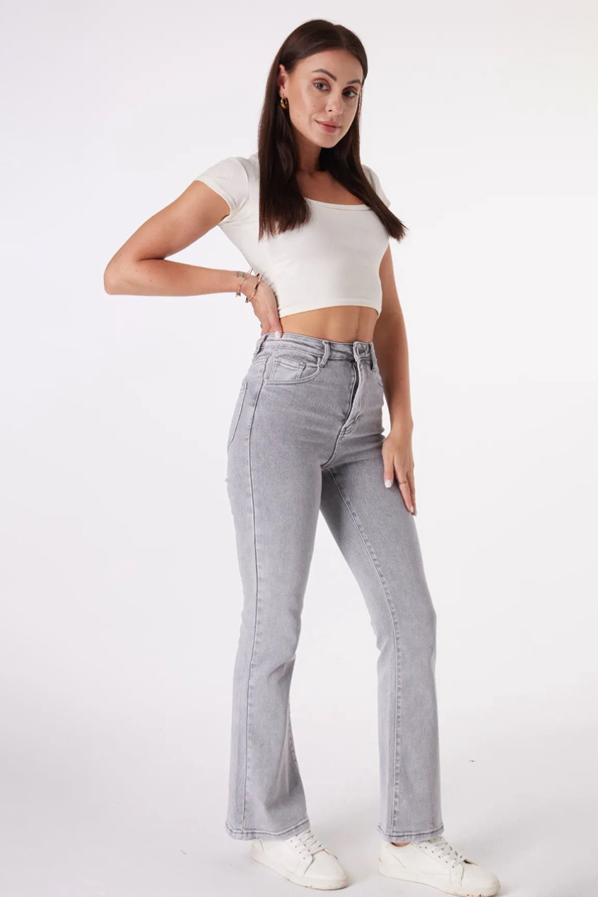 Sculpting Flare Jeans - Grey