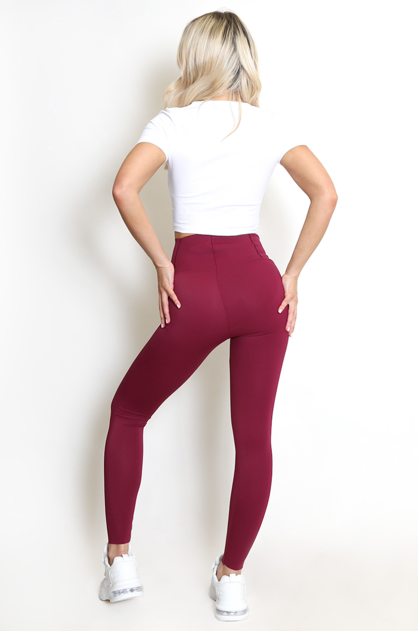 Slimming Leggings - Burgundy