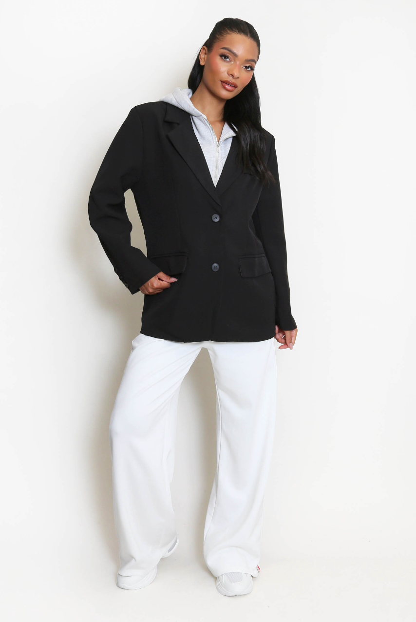 Blazer With Hoodie - Black